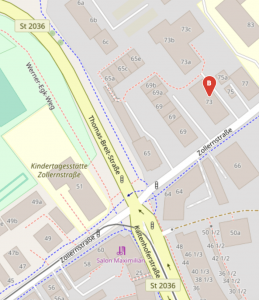 Anfahrtskarte bei OpenStreetmap